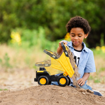 CAT Construction, Real Steel Max Dump Truck 12" - Heavy Duty Steel Construction Toy with Realistic Working Dump Bed – Durable Vehicle for Indoor & Outdoor Play – Ages 3+, Yellow