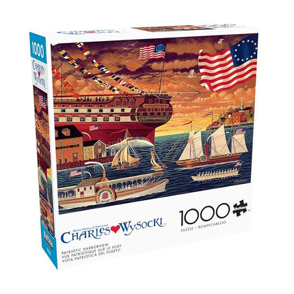 Buffalo Games - Charles Wyscki - Patriotic Harborview - 1000 Piece Jigsaw Puzzle for Adults - Challenging Puzzle Perfect for Game Nights - Finished Size is 26.75 x 19.75