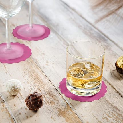 Disposable Fuchsia Paper Coasters for Drinks, 3.5 Inch Round Coasters for Bar, Cocktail, Beverage, Wine Or Event, 500 Pack Bulk