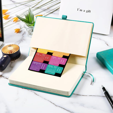 2026 Planner - 2026 Weekly Monthly Planner, January 2026 - December 2026, 5.75" x 8.25", Faux Leather Planner 2026 with Back Pocket & 40 Notes Pages - Turquoise Gold Foil