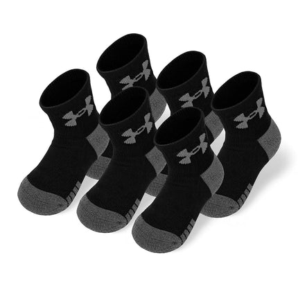 Under Armour Boys' Multi Pack Quarter Sock, Black 