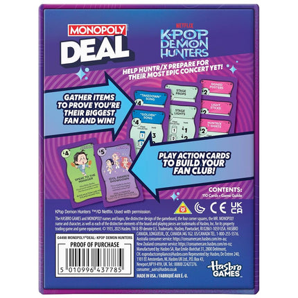 Monopoly Deal: KPop Demon Hunters Card Game