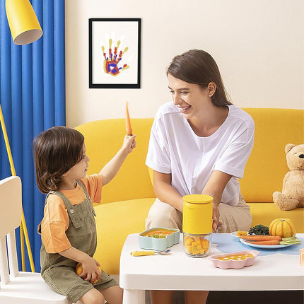 Family Handprint Kit, DIY Craft Keepsake Wooden Frame, Endless Gift Set, Non-Toxic Paints, Transparent Sheets (Black)