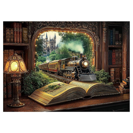 Train Forest Book Puzzle 1000 Pieces for Adults, M