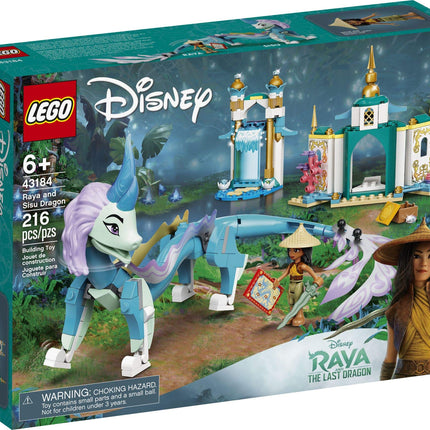 LEGO Disney Raya y Sisu Dragon 43184; Un juguete y kit de construcción único; Ideal para niños a los que les gustan las historias con dragones y las aventuras con personajes fuertes de Disney, Novedad 2021 (216 piezas)