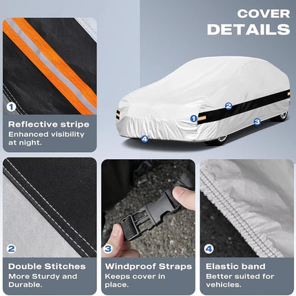 Holthly 10 Layers Truck Cover Waterproof All Weather. Pickup Truck Cover Rain UV Protection. Length: Up to 210 inches, Universal Fit Most Regular Cab Short Box Ford F100 Chevy C10 S10 Ram 150 250.