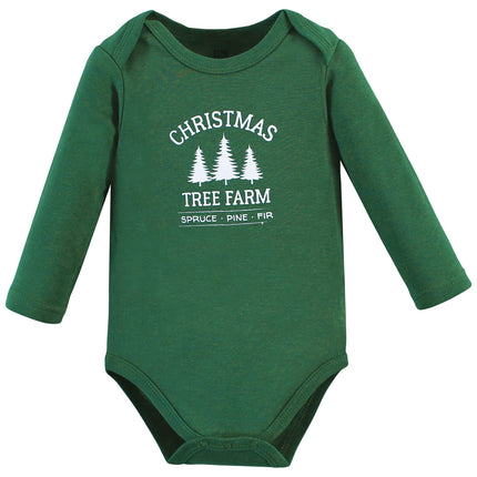 Hudson Baby unisex-baby Cotton Long-sleeve Bodysuits, Christmas Tree, 18-24 Months