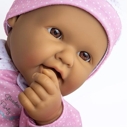 JC Toys - Hispanic La Baby Doll 40 cm Has Soft and Washable Body, Magic Bottle and Pacifier, Pink and White, Designed in Spain, 12 Months