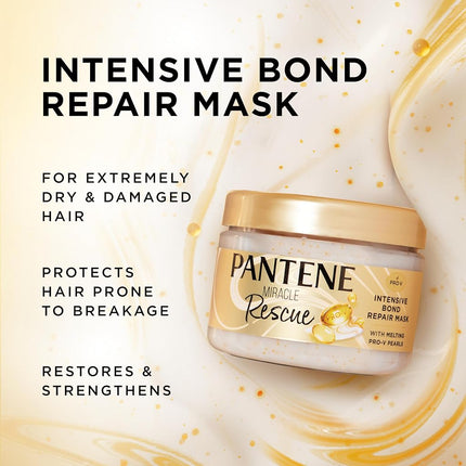 Pantene Miracle Rescue Hair Mask, Intensive Bond Repair with Melting Pro-V Pearls, Melts Away Damage, Builds Bonds, Strengthens Against Damage, Deep Conditioning for Dry Damaged Hair, 300 ml