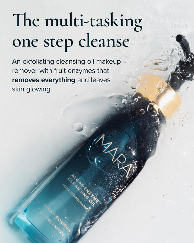 MARA - Natural Chia + Moringa Algae Enzyme Cleansing Oil | Clean, Non-Toxic, Plant-Based Skin Care (4 oz | 120 ml)