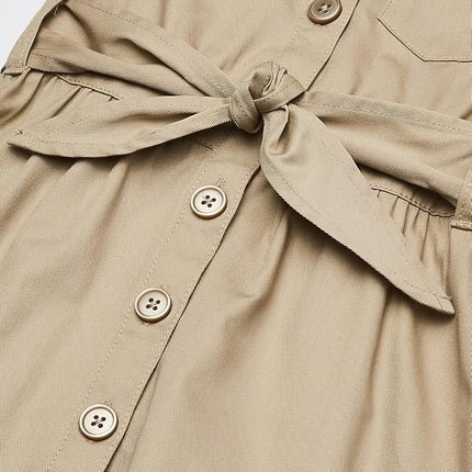 French Toast Robe Safari à Manches Courtes pour Fille, Kaki Beige, 10