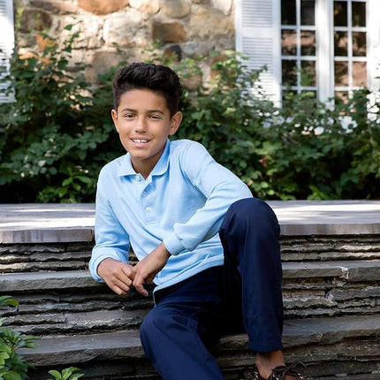 French Toast Boys' Adjustable Waist Relaxed Fit Pant (Standard & Husky), Navy Blue, 6 Slim, Navy Blue, 6 Slim