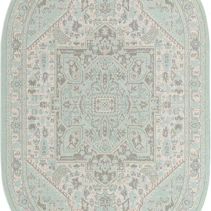 Unique Loom Whitney Collection Indoor Area Rug - Milano (Oval 5' 0'' x 8' 0'', MintIvory)