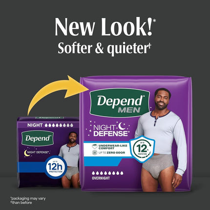Depend Night defense incontinence underwear for men, X-Large, 24 Count