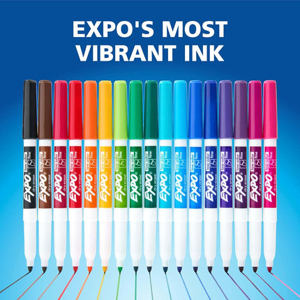 Expo 2 Low-Odor Dry Erase Markers, Fine Point, Pack of 12, Assorted Colours by Expo