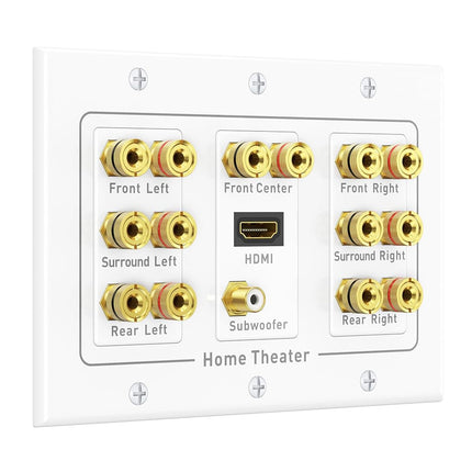 Cable Matters Triple Gang 7.1 Speaker Wall Plate w