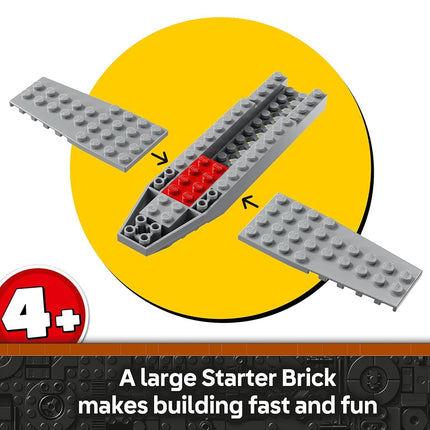 LEGO Star Wars 75410 Mando and Grogu’s N-1 Starfighter Building Toy with The Mandalorian Minifugure, Grogu & R5-D4 Figures, plus a Brick-Built Fueling Station, Playset for 4+ Year Old Boys & Girls