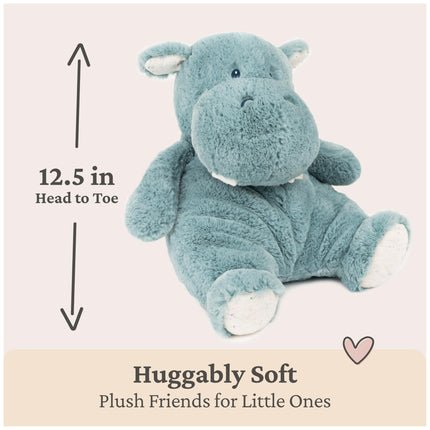 GUND Baby Oh So Snuggly Hippo Large Plush Stuffed Animal for Babies and Infants, Teal, 12.5”