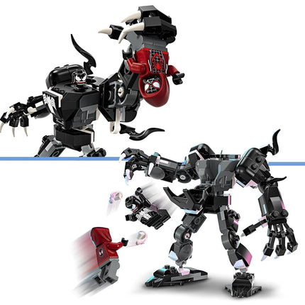 LEGO Marvel Venom Mech Armour vs. Miles Morales, Posable Spider-Man Toy Action Figure for Kids, Spidey Building Set with Minifigures, Super Hero Gifts for Boys and Girls Aged 6 Plus 76276