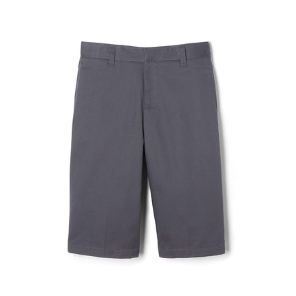 French Toast Boys' Adjustable Waist Flat Front Short, Grey, 18