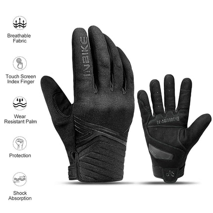 INBIKE Breathable Mesh Motorcycle Gloves Touchscreen with TPR Palm Pad Hard Knuckle Black Medium