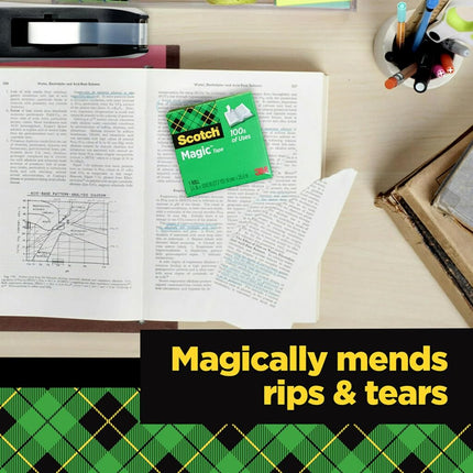 Scotch Magic Office Tape Refills, 3/4" x 1000" Roll, Clear, 12/Pack