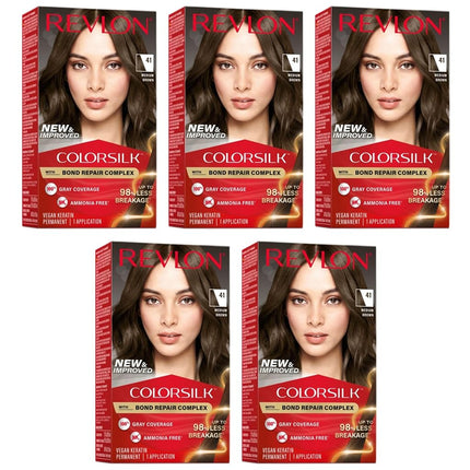 Revlon Colorsilk Hair Color 41 Medium Brown, Pack 