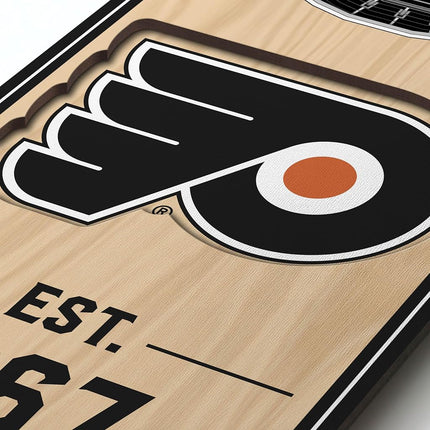 YouTheFan NHL Philadelphia Flyers - Wells Fargo Center 3D Banner, Team Colors, 6" x 19"