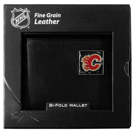 Billetera Calgary Flames® de Piel, Tipo Cartera, en Caja de Regalo