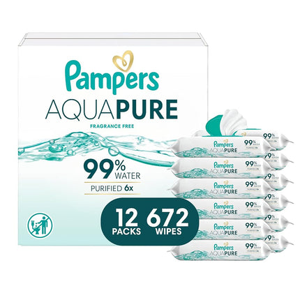 Pampers Aqua Pure Sensitive Baby Wipes 12X Pop-Top
