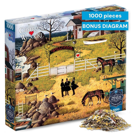 Buffalo Games - Sapphire Select - Charles Wysocki - Formulating The Plan - 1000 Piece Jigsaw Puzzle – Challenging & Fun – Blue Backed Puzzle Board – Giftable Display Box - Full Size Poster Included