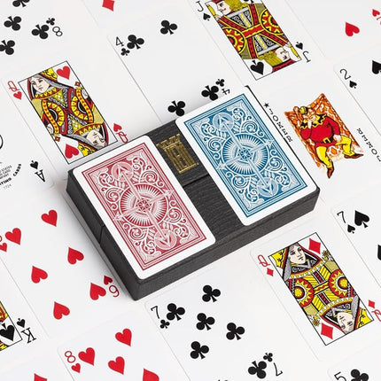 KEM Red and Blue Plastic Cards, Standard Index, Deck Size, Premium Playing Cards, Casino Grade Poker Cards, 2 Decks of Cards
