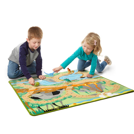 Alfombra de Actividades Melissa & Doug Prehistoric Playground Dinosaur (39 x 36 pulgadas, embalaje sin frustraciones)