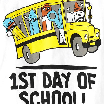The Children's Place Boys' School Days Short Sleeve Graphic T-Shirts, Multipack, Next Level/Genius/1st Day of School, Small