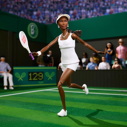Barbie Inspiring Women Series, Venus Williams Fashion Doll With Signature Tennis Uniform and Racket, Includes Displayable Packaging, HRM49