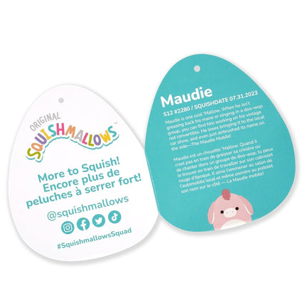 Squishmallows Original 12-Inch Maudie Pink Donkey with White Fuzzy Belly - Official Jazwares Plush
