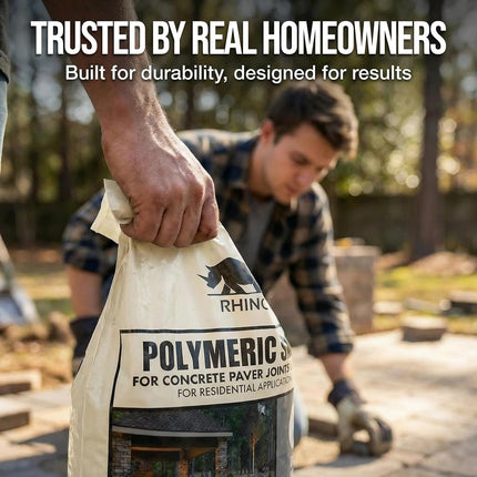 Rhino Power Bond Plus - Polymeric Sand for Pavers and Stone Joints up to a Maximum of 2 inches. (10 Pound, Ivory)
