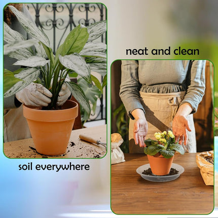 TNTIWQ 4 Pack 14 Inch Round Plant Saucers for Less 12 Inch Pot Indoors Outdoors Plant Trays for Pots Planter Saucer Plastic Drip Tray Planter Water Tray (Clear, 13.8"(4pcs))