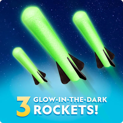 National Geographic Air Rocket Launcher Toy - Launch Glow in the Dark Rockets up to 30 Meters, Kids Outdoor Toys, Toys for Kids 8-12, Glow in the Dark Toys, Rocket Kit, Fun Outdoor Toys for Kids