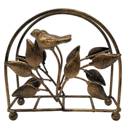 Cast Iron Bird & Tree Classic Napkin Holder/Tabletop Freestanding Tissue Dispenser, Bronze