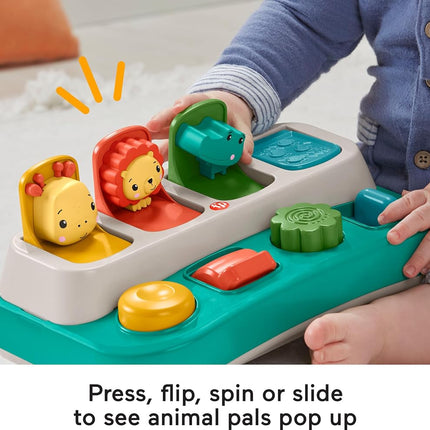 Fisher-Price Baby Early Learning Toy with Fine Motor Activities for Cause-and-Effect Play, Busy Buddies Pop-Up
