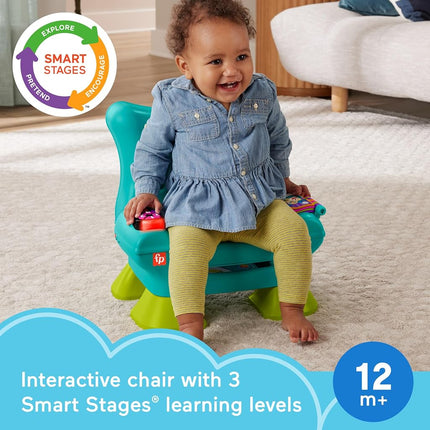 Fisher-Price Laugh & Learn Toddler Learning Toy Smart Stages Chair with Music Lights & Activities for Ages 1+ Years, Teal, HTW90