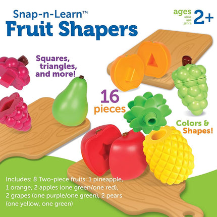 Learning Resources Snap-n-Learn Fruit Shapers, Fine Motor Toy for Toddlers, Ages 2+