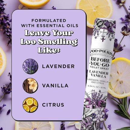 Poo-Pourri Before-You-Go Toilet Spray Travel Size, Lavender Vanilla Scent, 10 ml