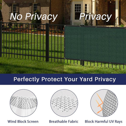 6x50 Green Fence Privacy Screen Taped Windscreen Cover Shade Cloth Mesh Fabric Slats