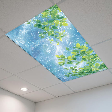 2 Pack Fluorescent Light Covers- 4 x 2 Feet Magnetic Ceiling Light Cover Room Supplies (Leaf)