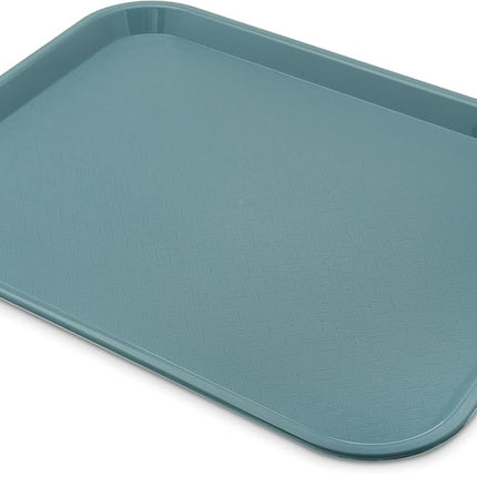 Carlisle FoodService Products Cafe Fast Food Cafeteria Tray with Patterned Surface for Cafeterias, Fast Food, and Dining Room, Plastic, 14" x 18", Slate Blue, (Pack of 12)