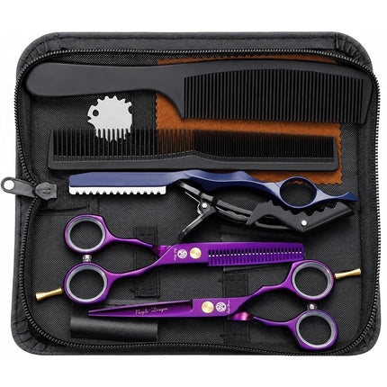 Purple Dragon 5.5 inch Hair Cutting Scissors Set w