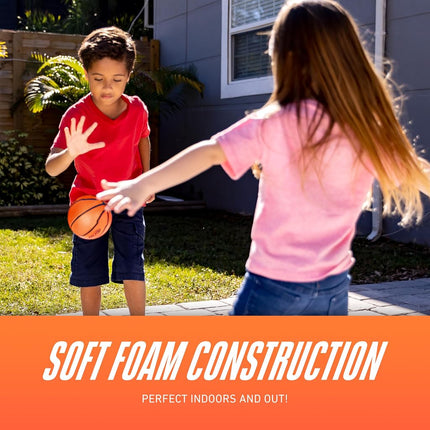 NERF Mini Foam Basketballs - Indoor + Outdoor NERF Foam Basketballs - 5" Inch Basketballs for Mini + Over the Door Basketball Hoops - 2 Balls Included - Replacement Mini Basketballs - Orange