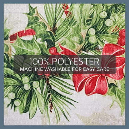 Elrene Home Fashions Holly Traditions Fabric Tablecloth, 60" x 84" Oval